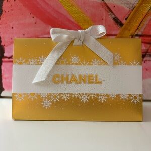 Chanel Gold Box with White Ribbon